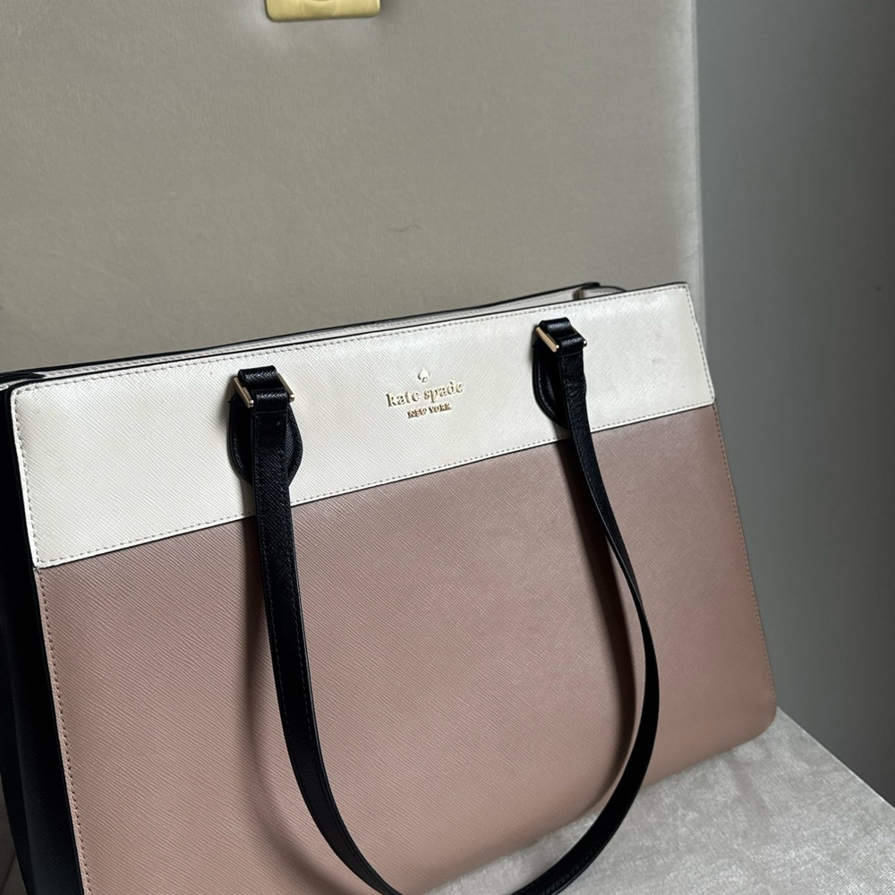 Kate Spade Black, Cream, and Tan Tote Bag